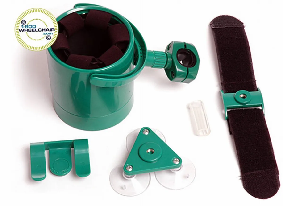 Wheelchair Drink Cup Holder - Swiveling & Expandable