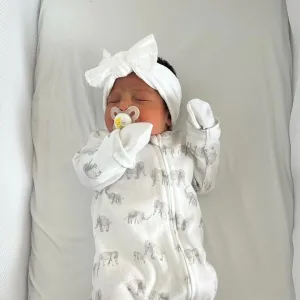 White Wide Bow Headband