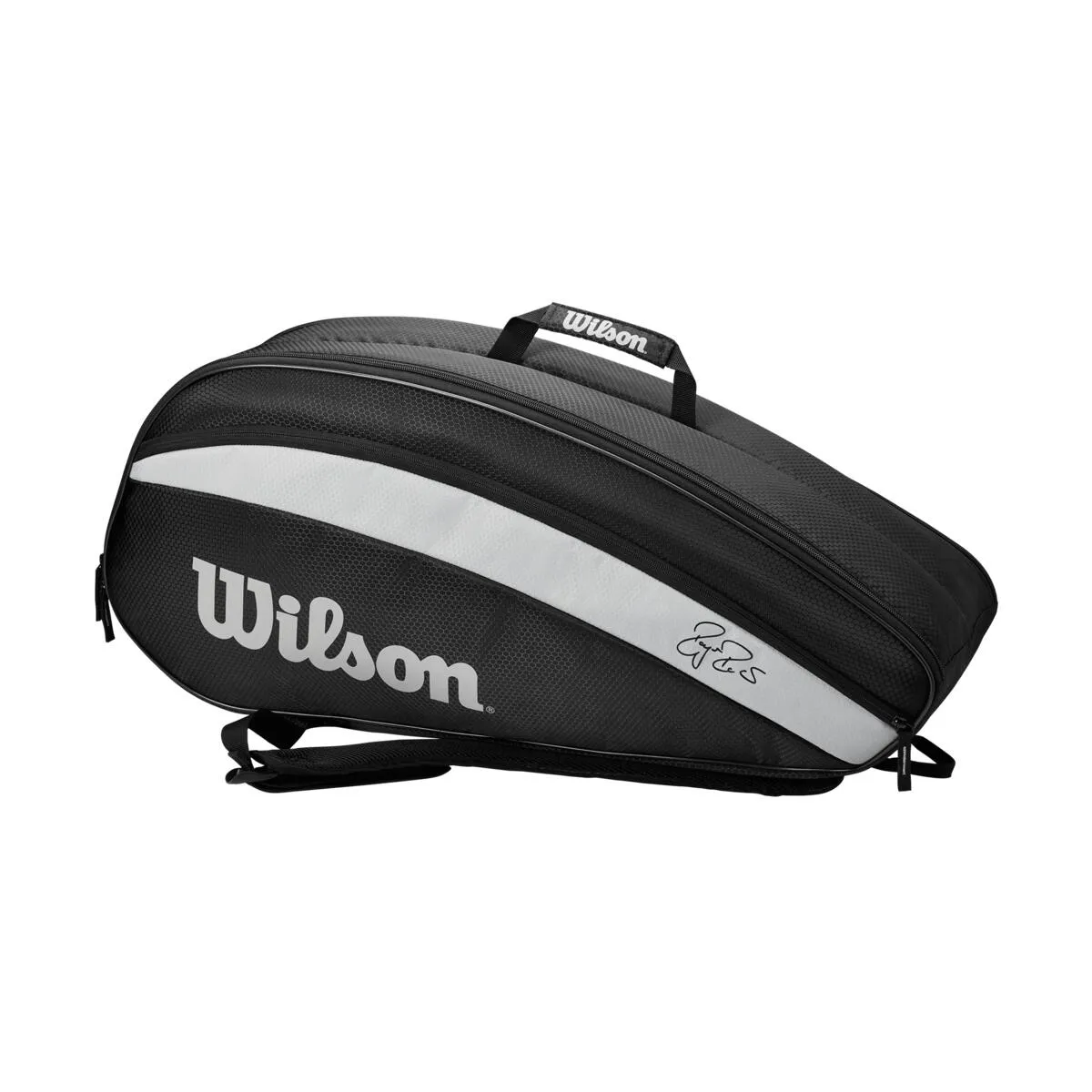 Wilson RF Team Federer 6 Pack Racquet Bag (Black/White)
