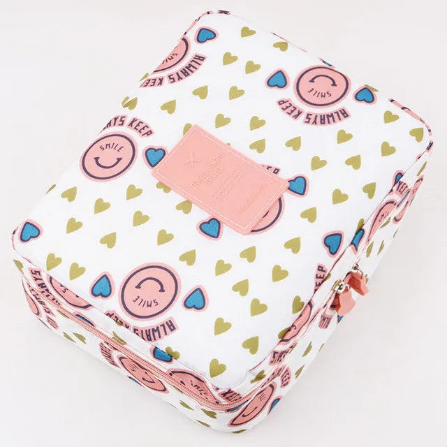 Women's Travel Organization Beauty cosmetic Make up Storage Cute Lady Wash Bags Handbag Pouch Accessories