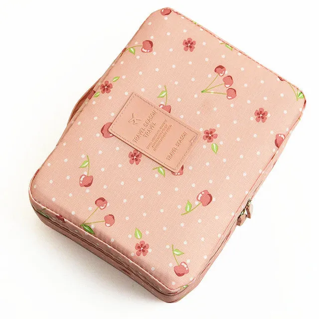 Women's Travel Organization Beauty cosmetic Make up Storage Cute Lady Wash Bags Handbag Pouch Accessories