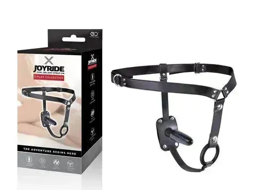 X JOYRIDE 5" DUAL DELIGHT STRAP-ON BLACK