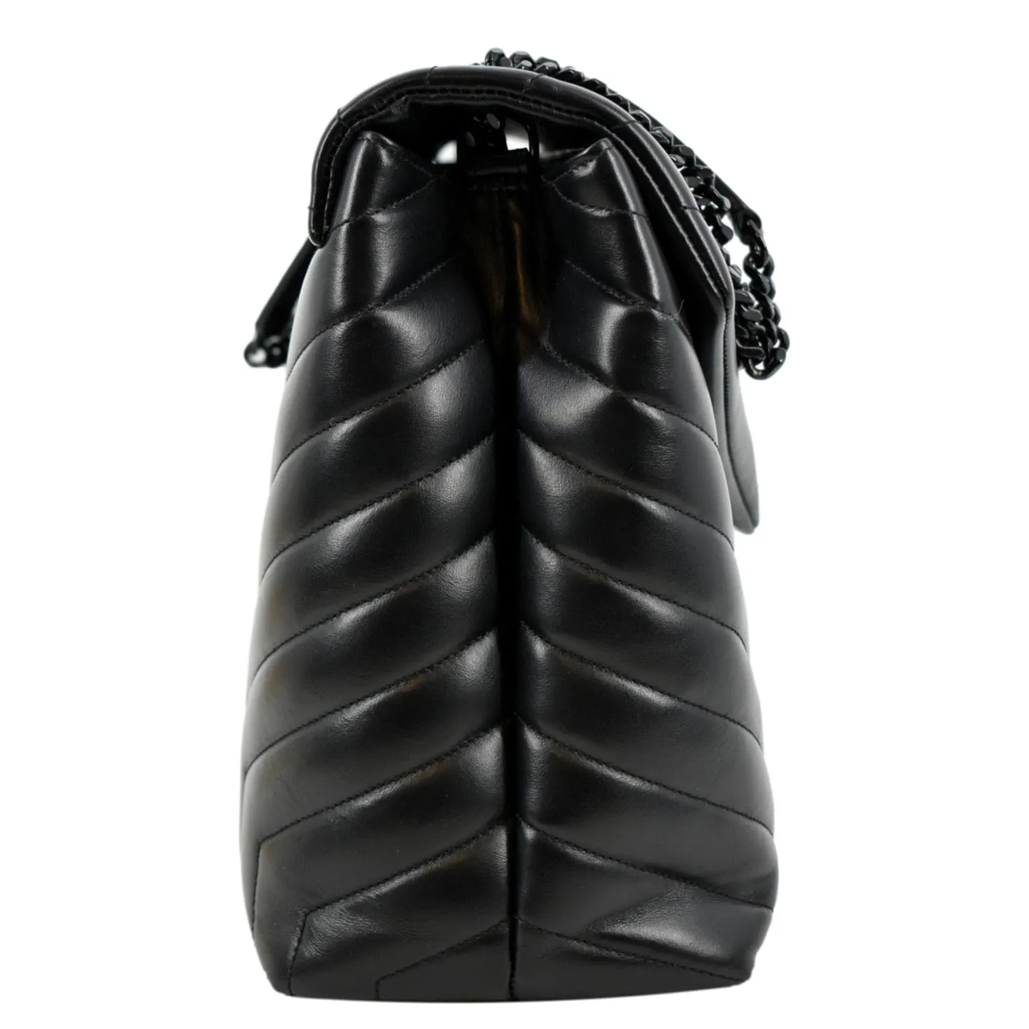 YVES SAINT LAURENT Large Loulou Matelasse Leather Chain Shoulder Bag Black