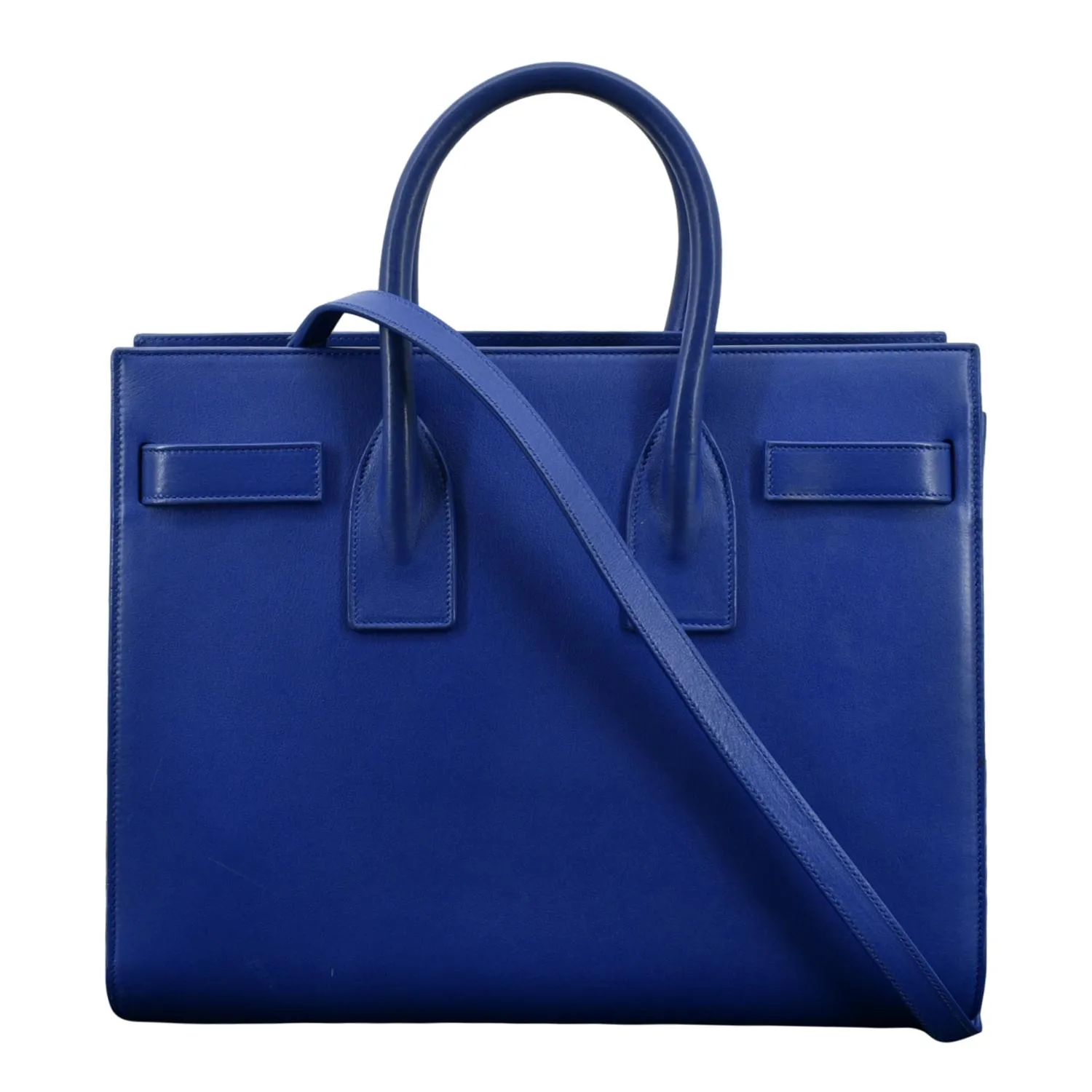 YVES SAINT LAURENT Sac de Jour Leather Shoulder Bag Blue