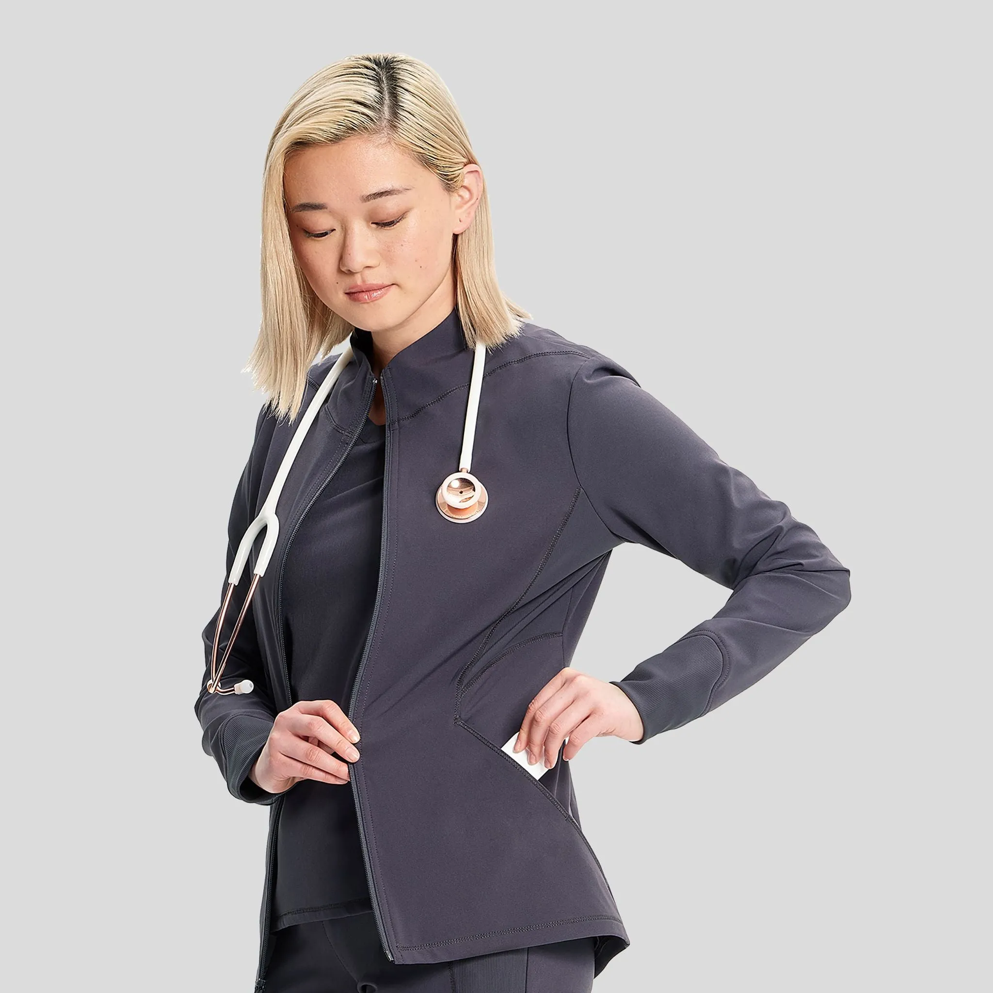 Zip Front Jacket | Pewter