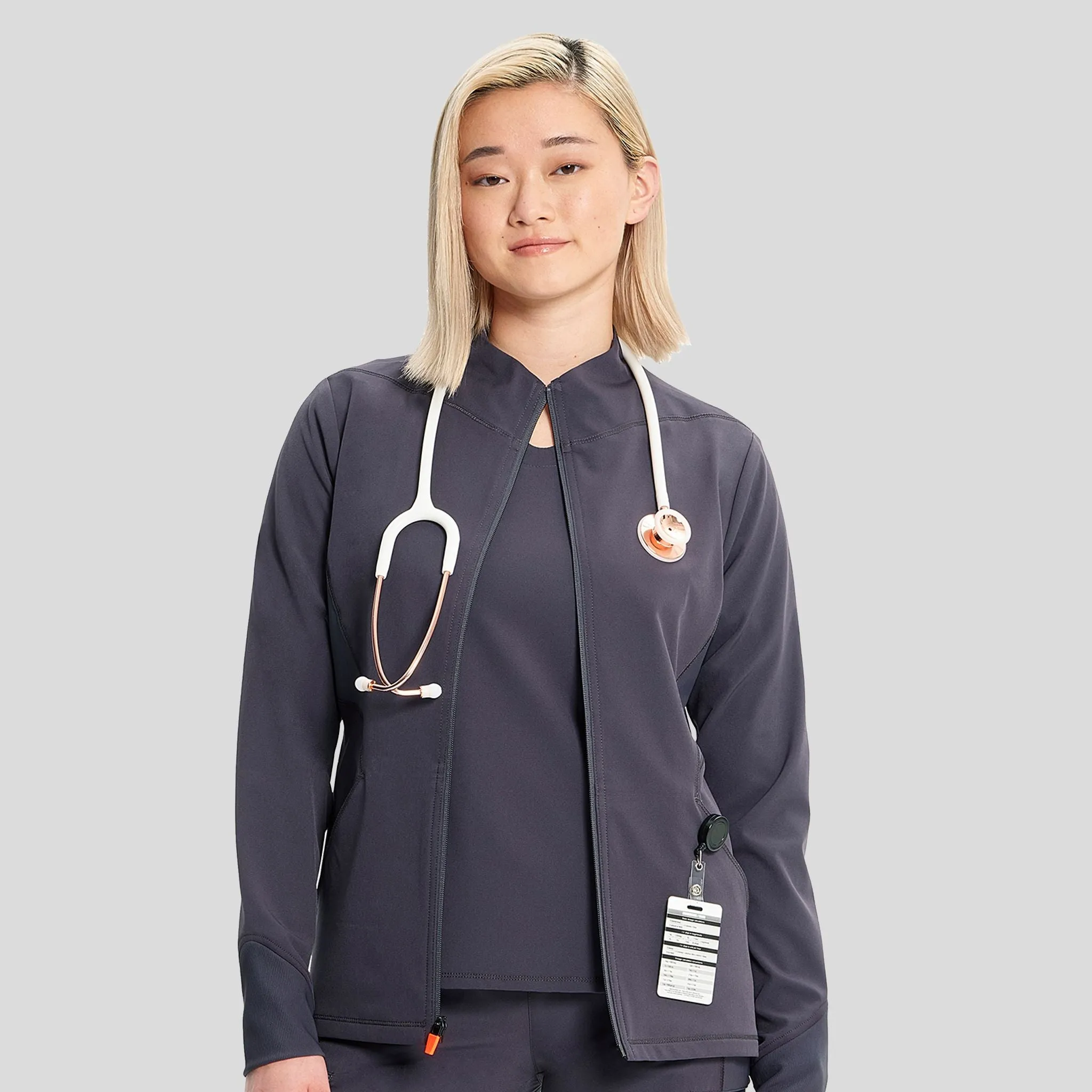 Zip Front Jacket | Pewter